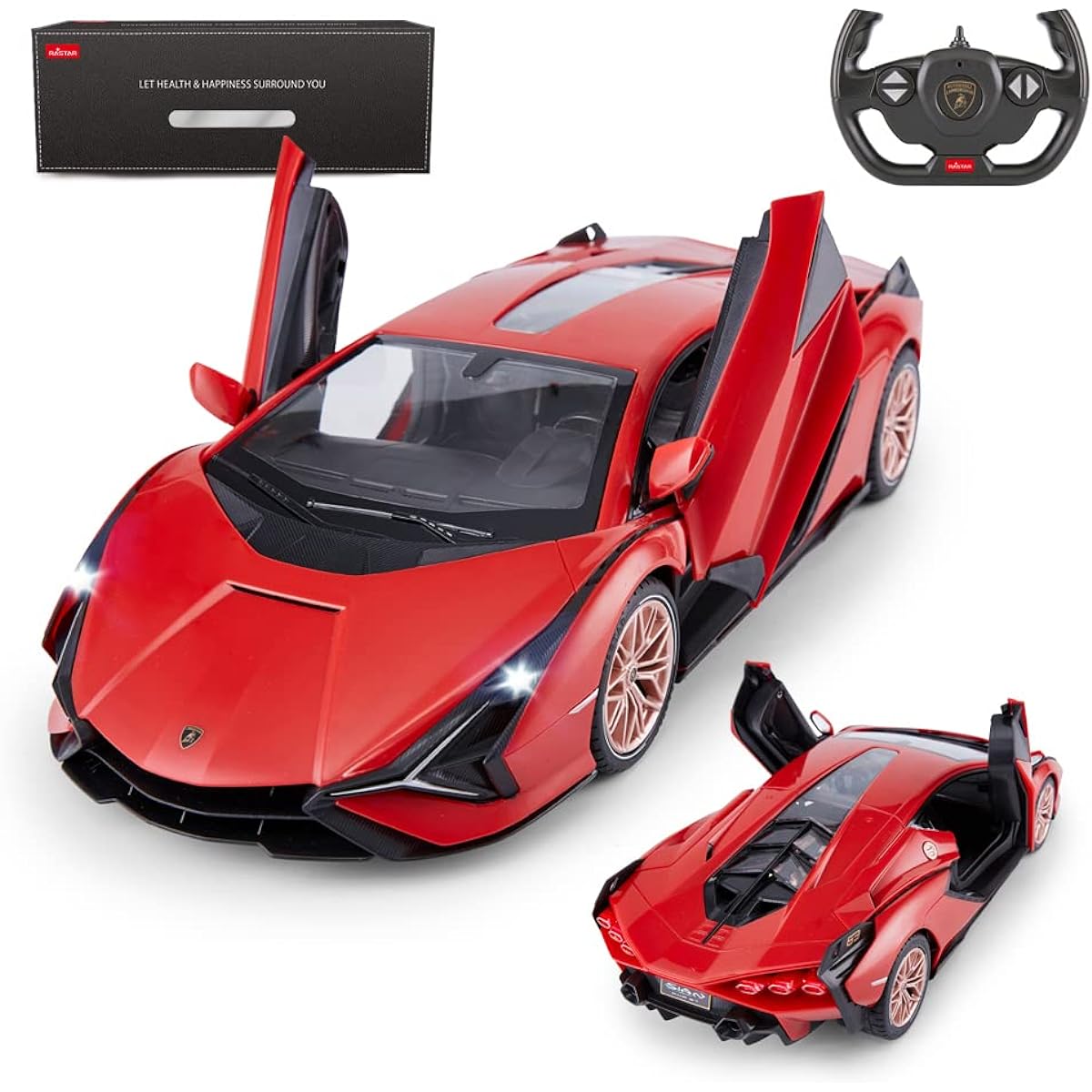 RASTAR RC Car Lamborghini Sian FKP 37 1/14 Remote Control Car Lamborghini Toy Radio Control Car for Kids Boys 6-12 - Red