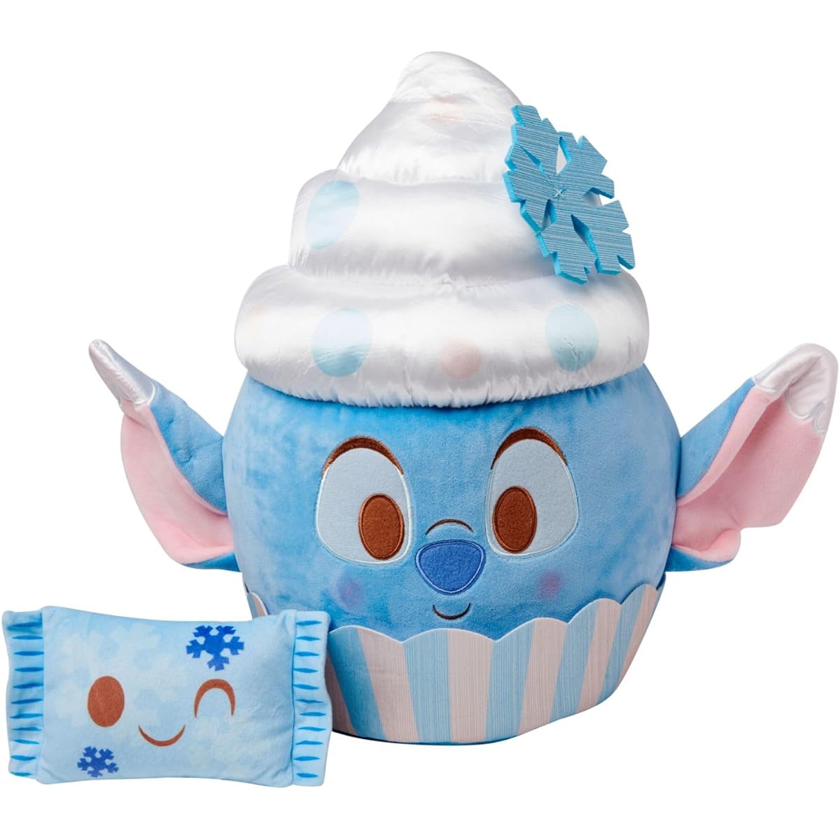 Disney Lilo & Stitch Munchlings Plush - 15" Medium Snowflake Cupcake - Seasonal Sweets Collection - Soft, Cuddly & Festive - Perfect for Fans and Kids of All Ages