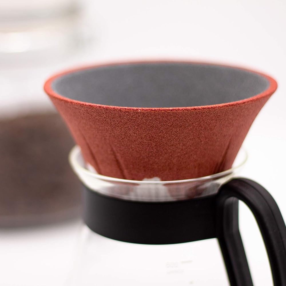 COFIL fuji ceramic coffee filter dripper with dedicated base and saucer red 1390400505