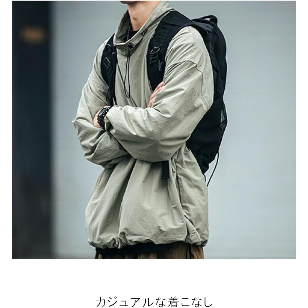 [Second Roots] Men's Parka Mountain High Neck Simple Casual Pullover Camping Spring Autumn M~2XL