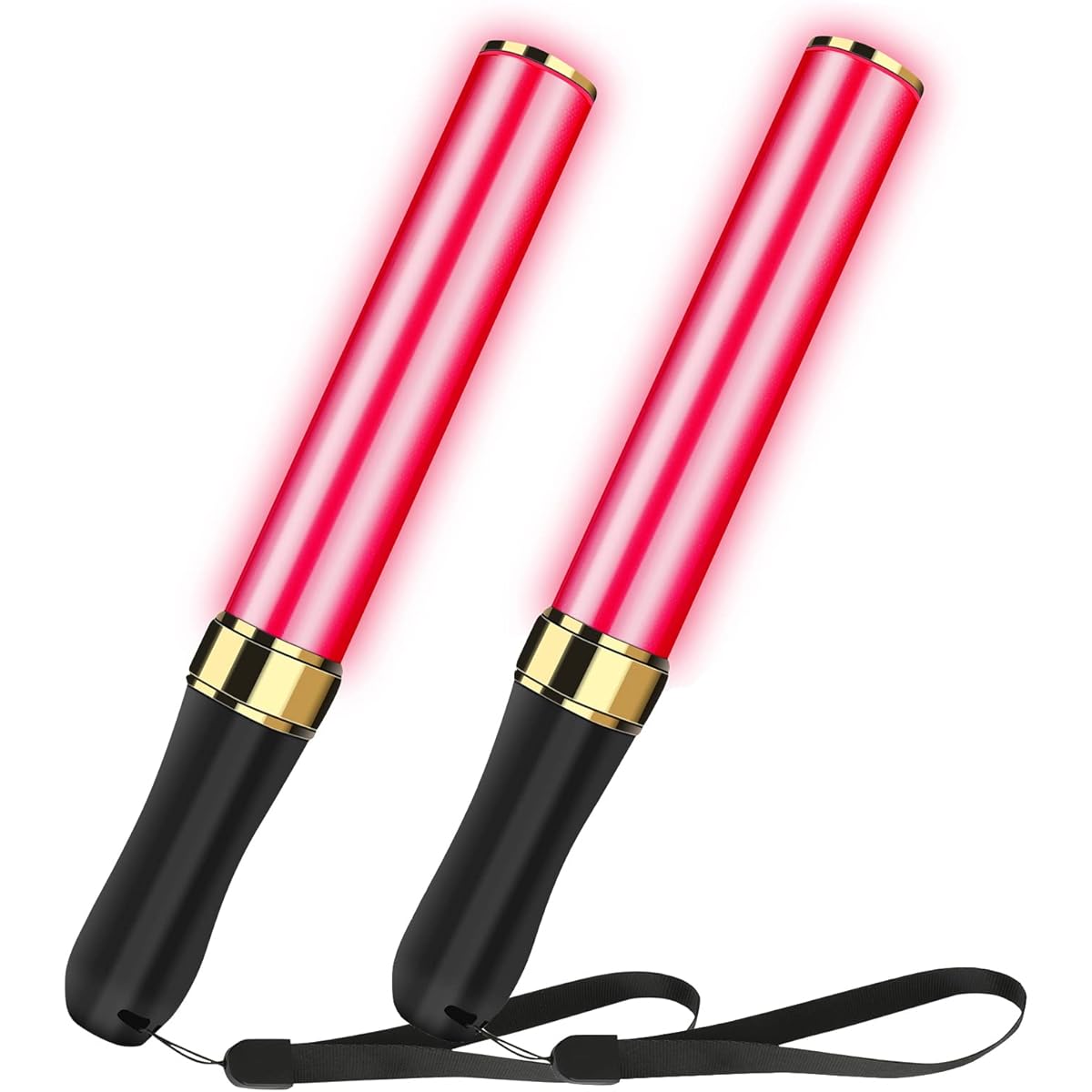 HEKAVIUX 24 Multi Color Bright LED Glow Sticks (2 Pieces) 3 Strobe Modes Battery Powered Party Flashing Lights Festival Rave Birthday Concert Party Supplies