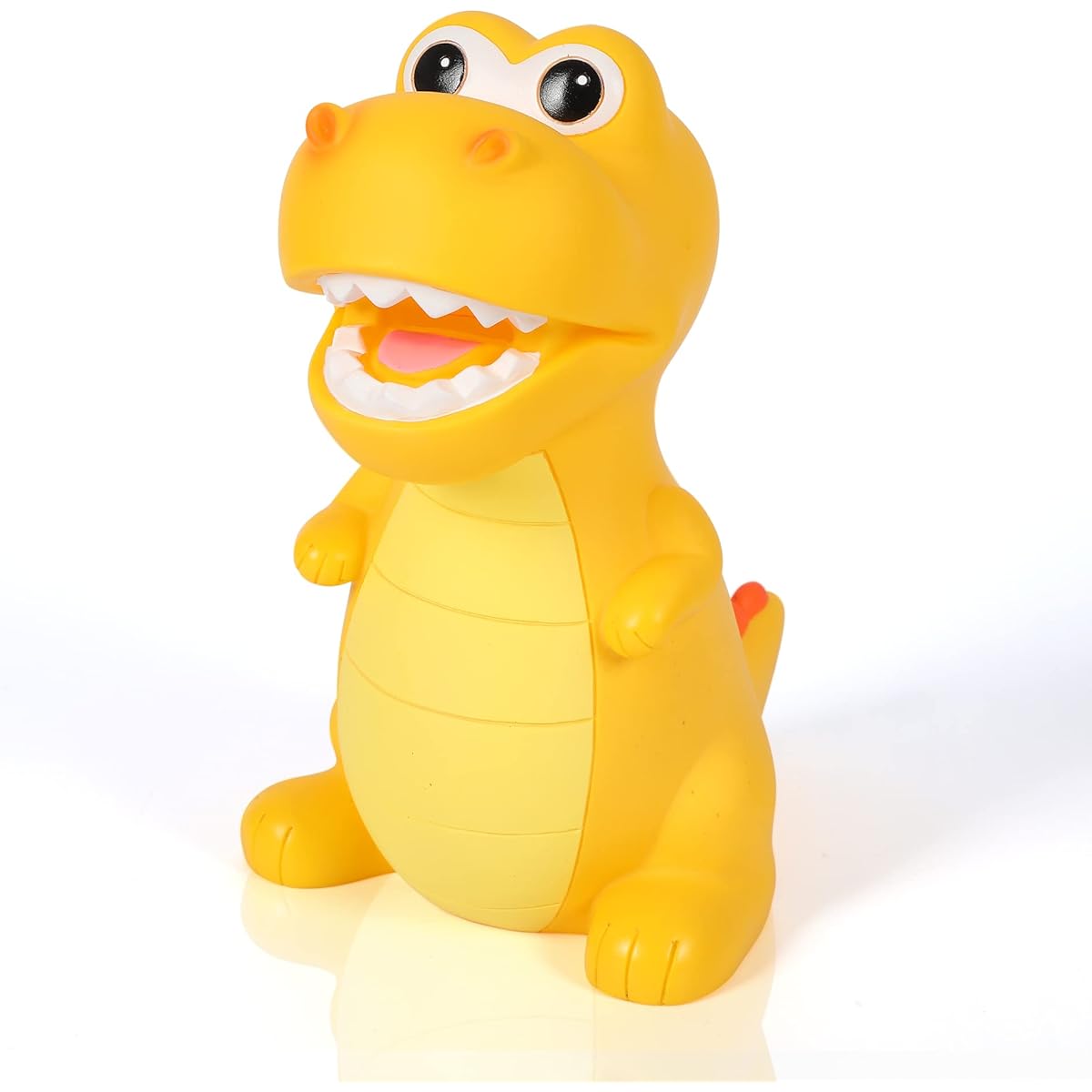 H&W Eating Money Tyrannosaurus Rex Piggy Bank (Yellow) Shatterproof Dinosaur Piggy Bank First Coin Bank Christmas Birthday for Kids/Boys/Girls Home Decoration (WK27-D16)