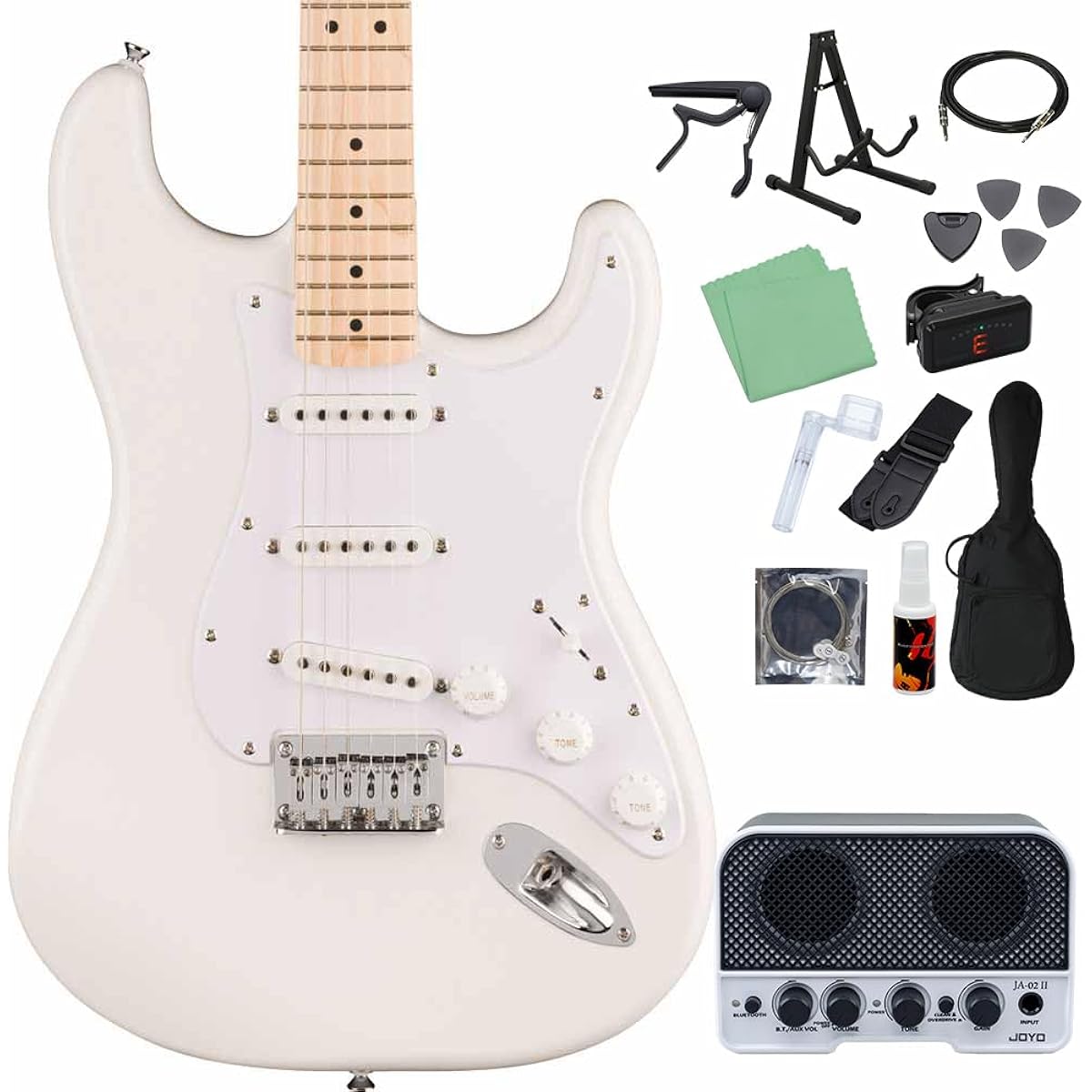 Squier by Fender SONIC STRATOCASTER HT Arctic White 14-piece electric guitar beginner set [with Bluetooth mini amp] Stratocaster Hardtail Squier/Squier
