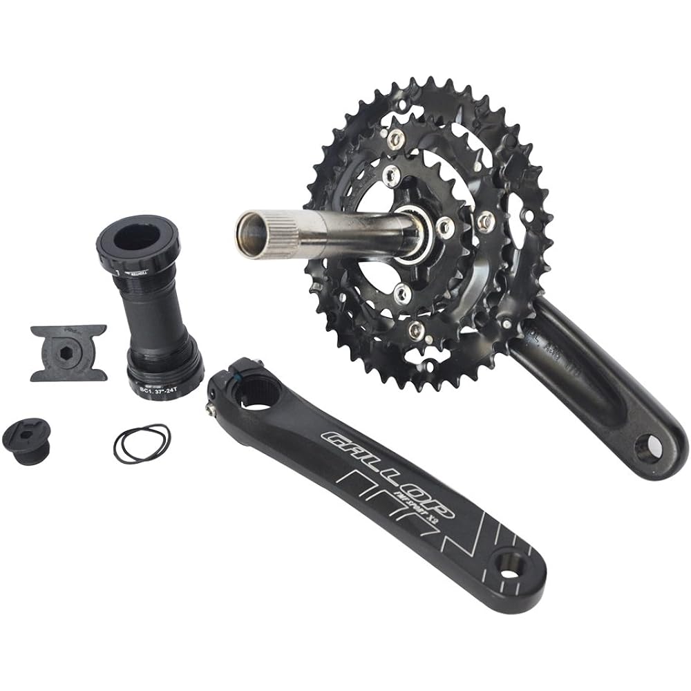 UPANBIKE Bicycle Crank 8 Speed (24 Speed) 9 Speed (27 Speed) 22X32X42T 104mm BCD Square Shaft Included BB68 170mm Crank Arm Black
