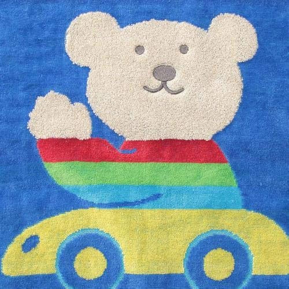 Rainbow Bear Large Bath Towel Waku Waku (Sky Blue) Towel Kit Imabari Towel