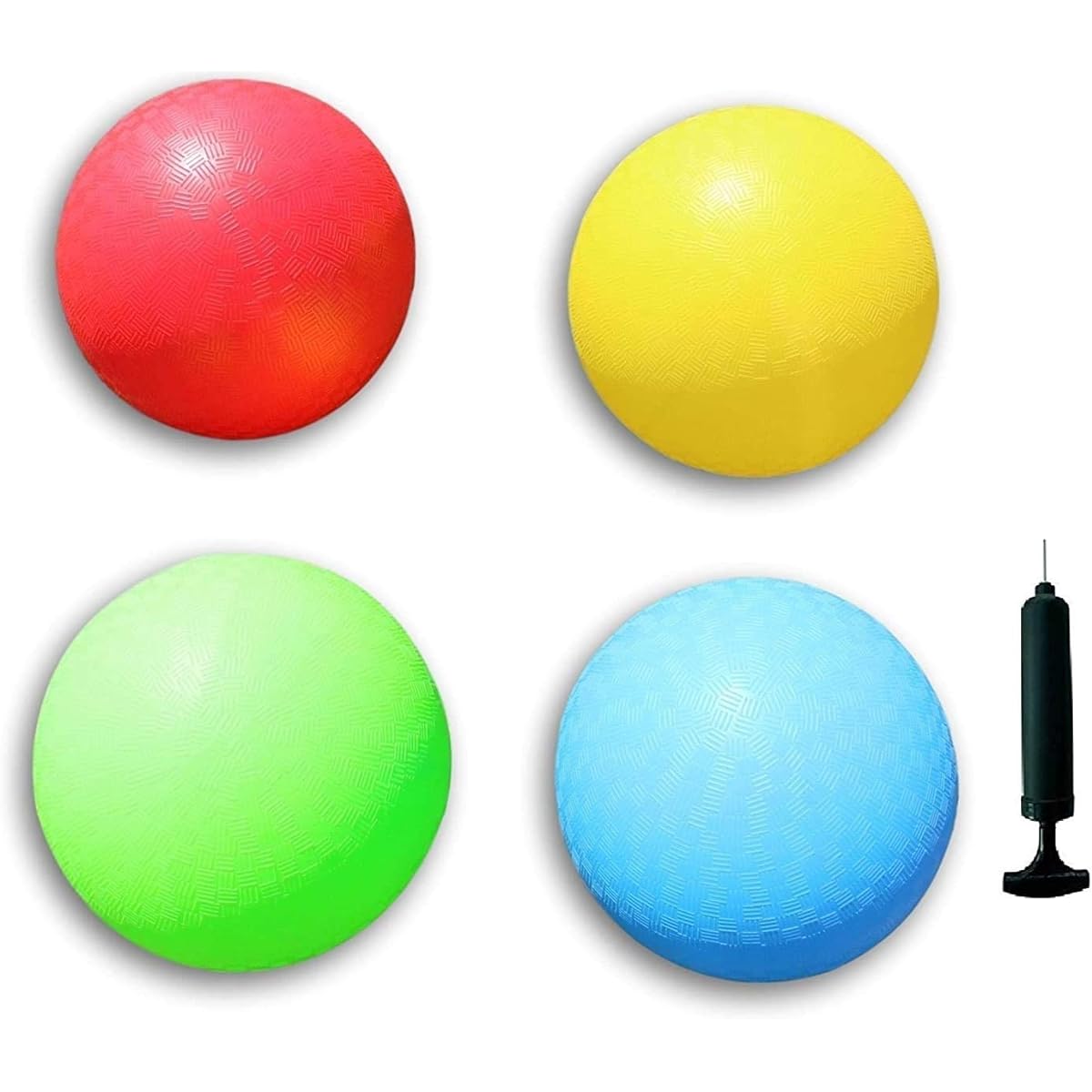 Toys+ Dodgeball Kickball Set Official Size Playground Ball Dodgeball Handball Square 4 Pack with Pump