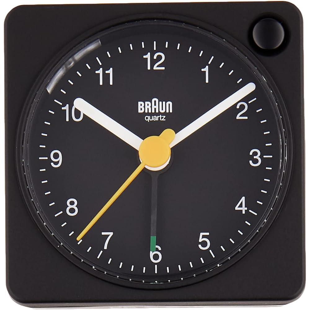 [Regular Imported Product] BRAUN/Brown Analog Alarm Table Clock Black BC02XB