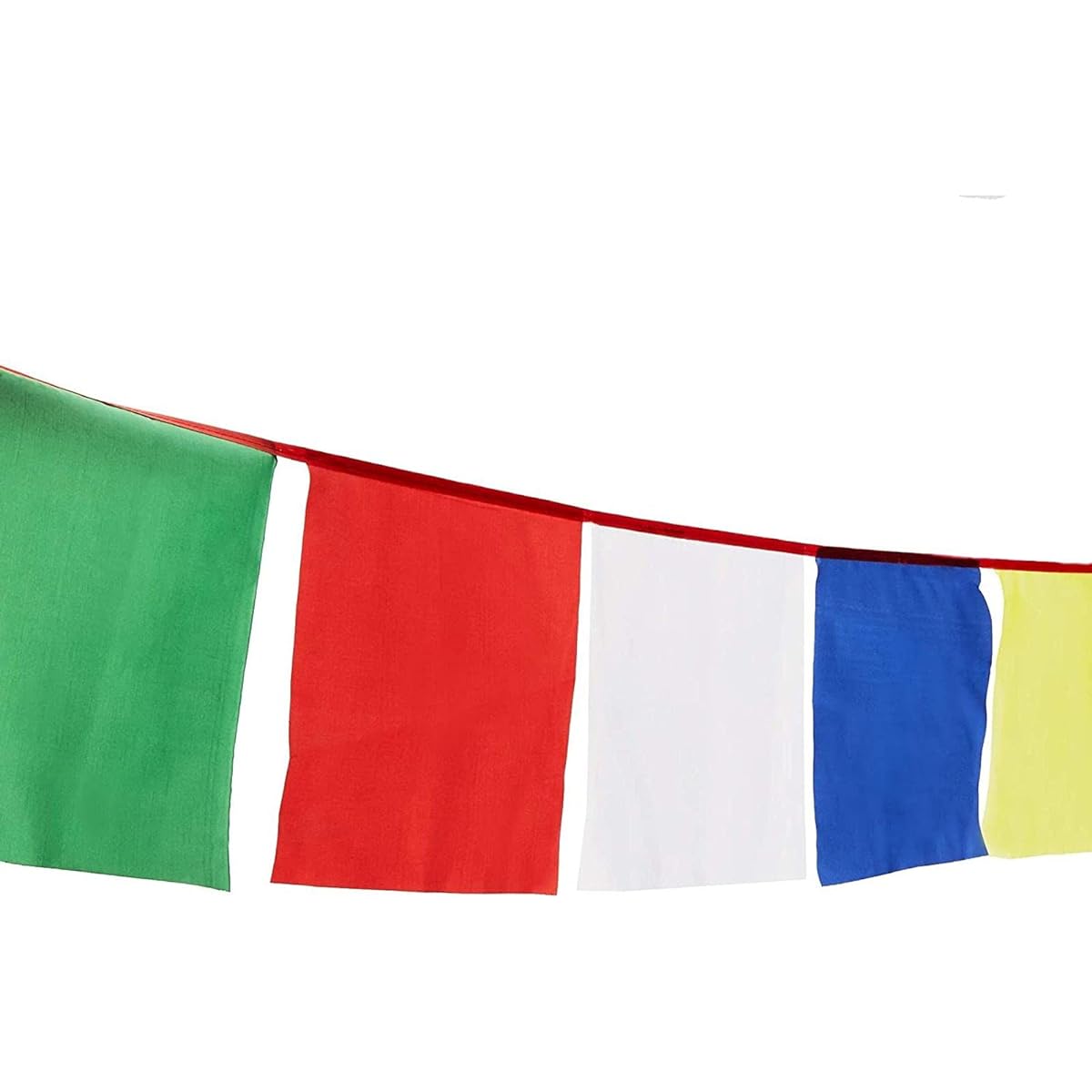 Blank Tibetan Prayer Flags Traditional Design Five Elements Colors (9.5 x 9.5 inches, 25 Flags)