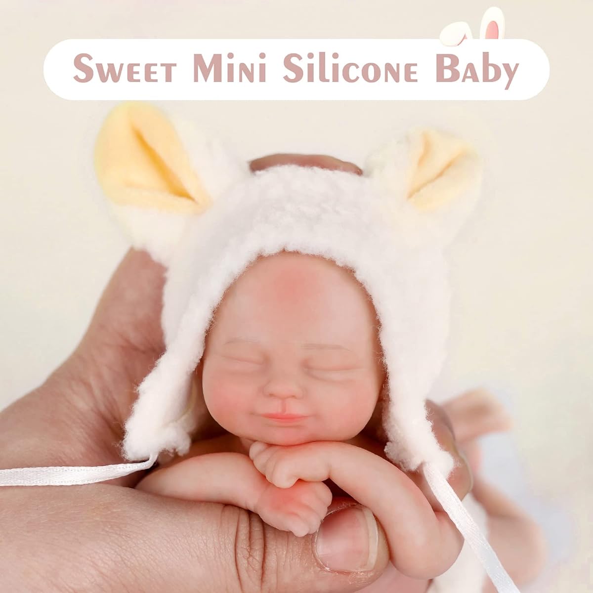 BABESIDE Mini Reborn Baby Doll - 6 Inch Silicone Baby Doll Realistic Newborn Doll Silicone Full Body Stress Relief Handmade Toy for Birthday Christmas & Collectibles