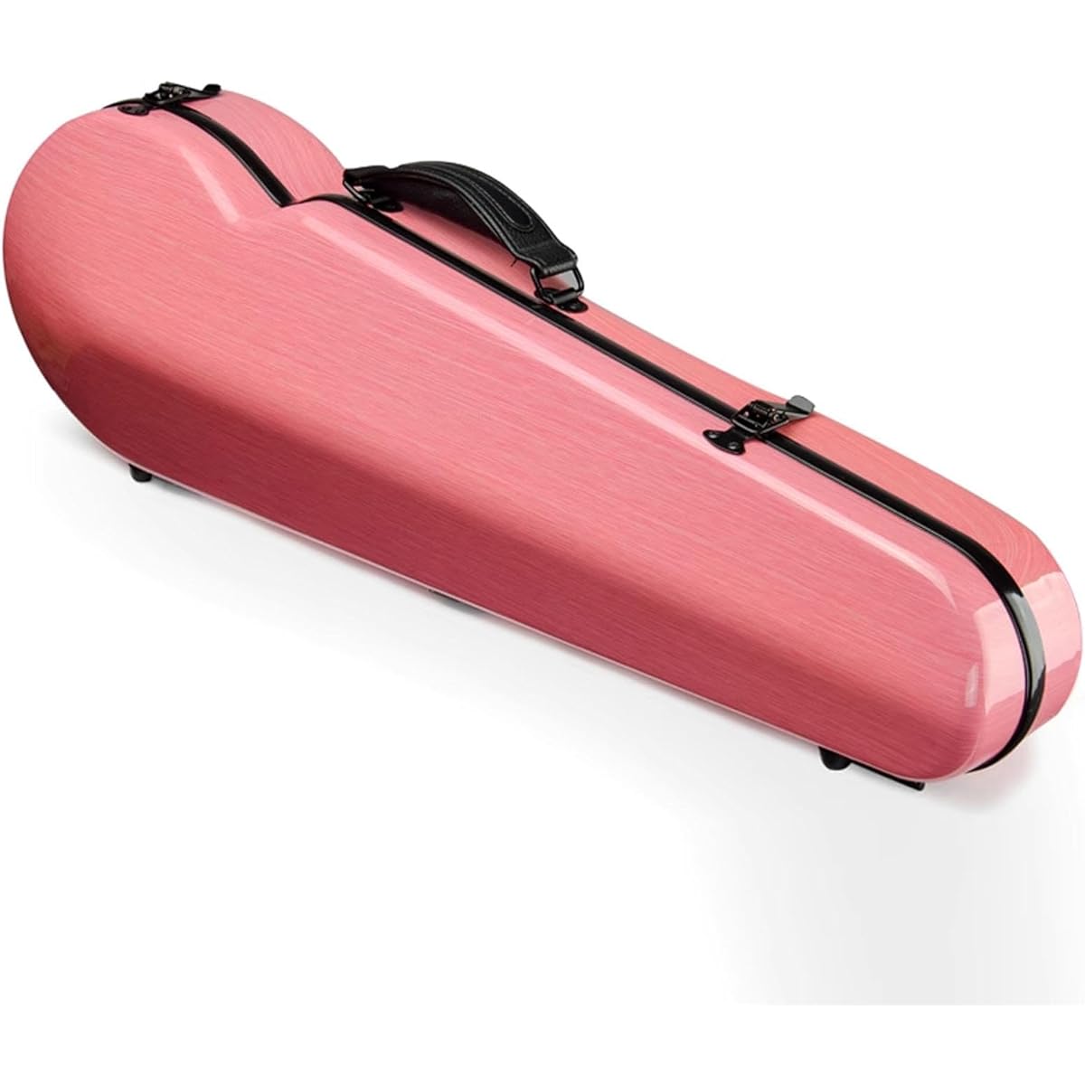 Violin Case, 4/4 Full Size Violin Hard Case with Hygrometer, Portable Lightweight Violin Case Backpack, Violin Backpack Carbon Fiber, Comfortable Adjustable Straps, Protective 4/4 Violin Case for Violinists, Carry-On, Pink