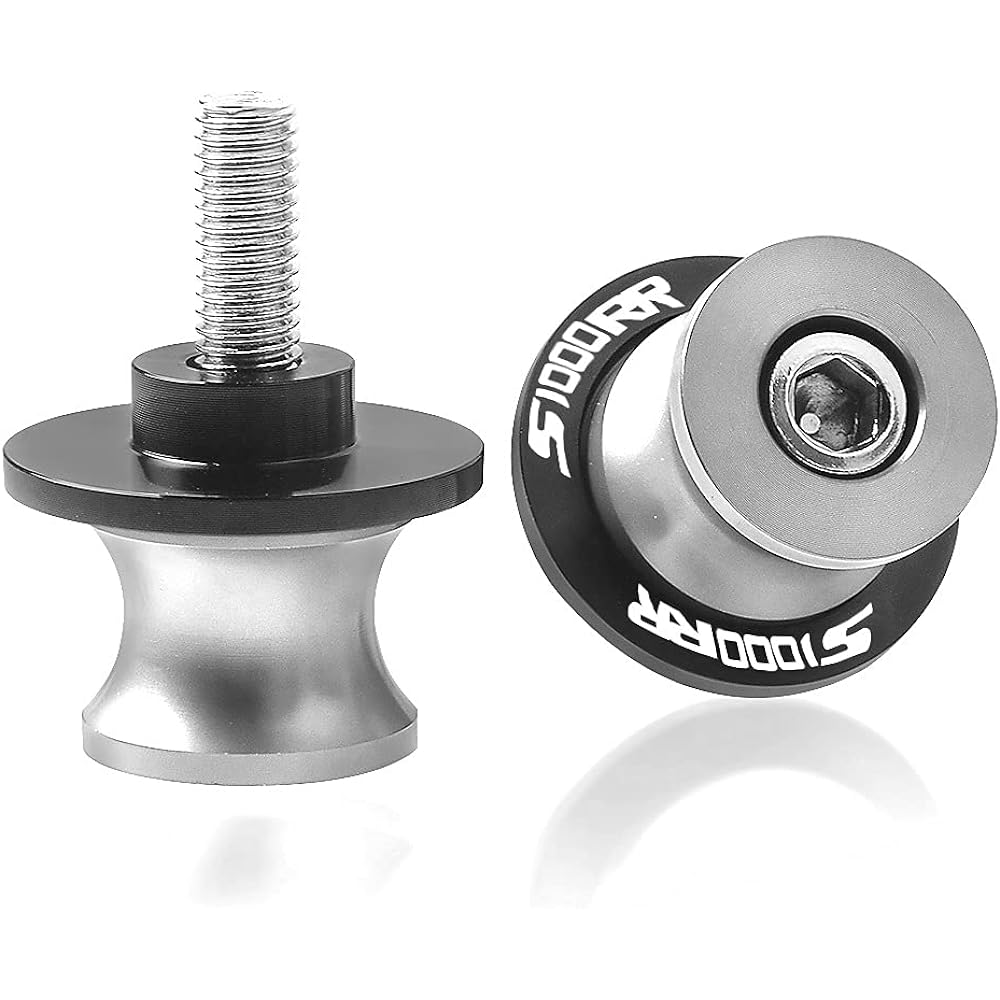 Motorcycle Swing Arm Spool Slider 8MM Motorcycle Accessories Swing Arm Spool Slider Stand Screw B-M-W S1000XR S1000RR 2014 2015 2016 2017 2018 (Color: Silver)
