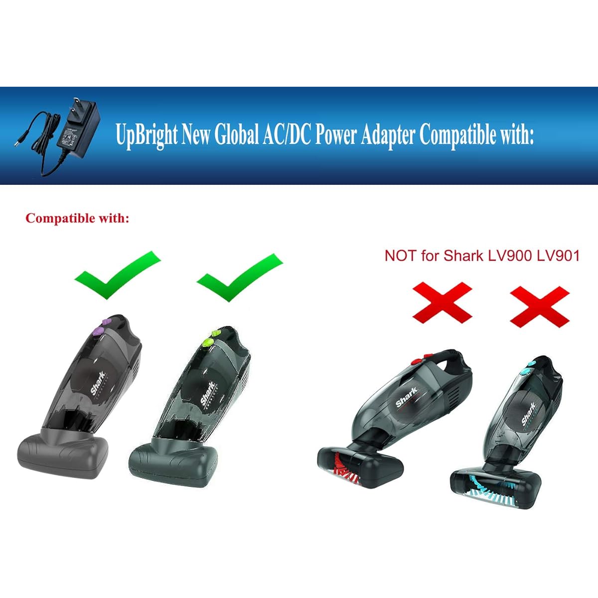 UpBright 14.4V AC/DC Adapter for Shark Cordless LV800 LV801 LV801C LV 800 801 Pet Perfect PetPerfect 10.8V Lithium Ion Vacuum Cleaner Vac YLJXA-T134045 ZD006C144045USE E-TEK Power Charger