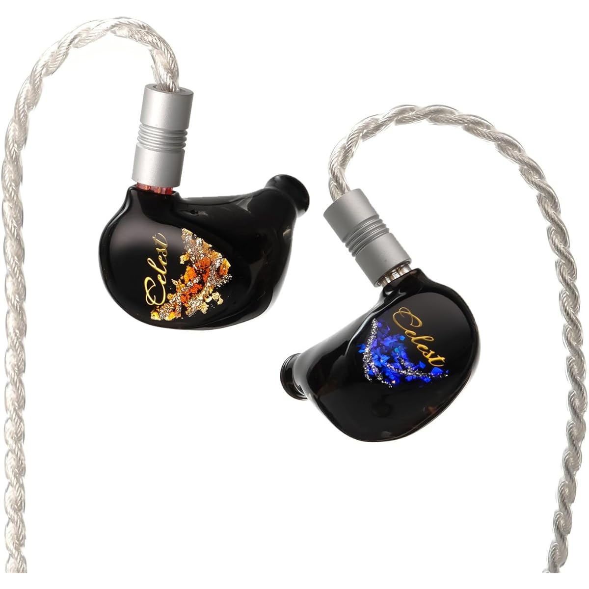 HiFiGo Kinera Celest Plutus Beast 1 BC+1 BA+1 SPD In-Ear Monitor, Bone Conduction Driver IEM In-Ear Earphones with Hand-Painted Faceplate and Rich Smooth Tuning (Blue and Gold, 4.4mm)