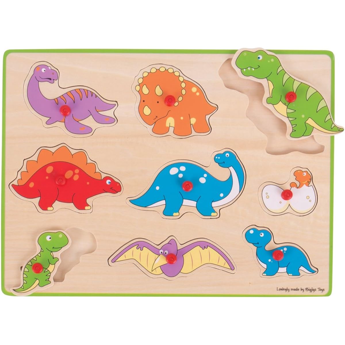 Bigjigs Toys Chunky Lift Out Puzzle - Dinosaurs
