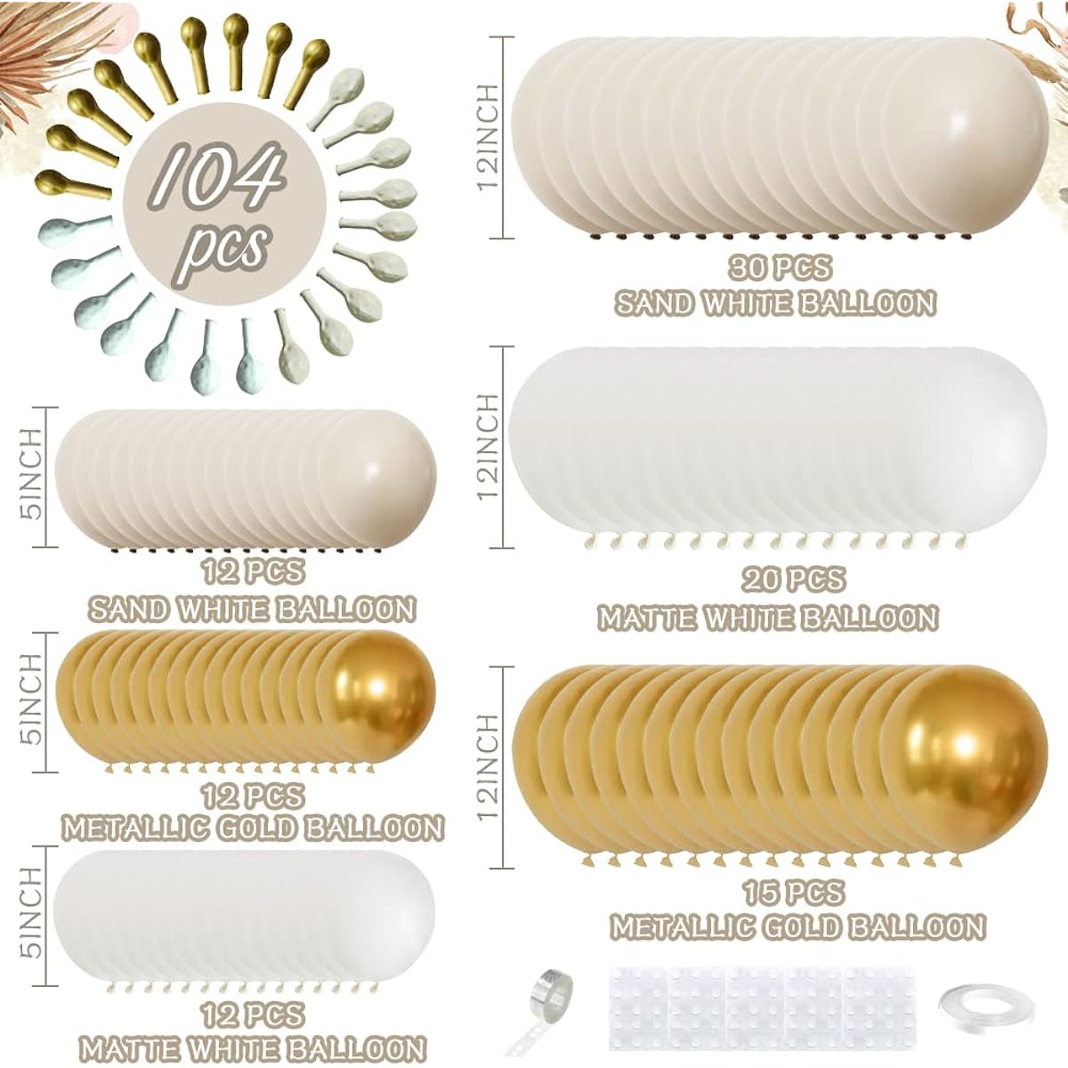 Sand white beige balloons.