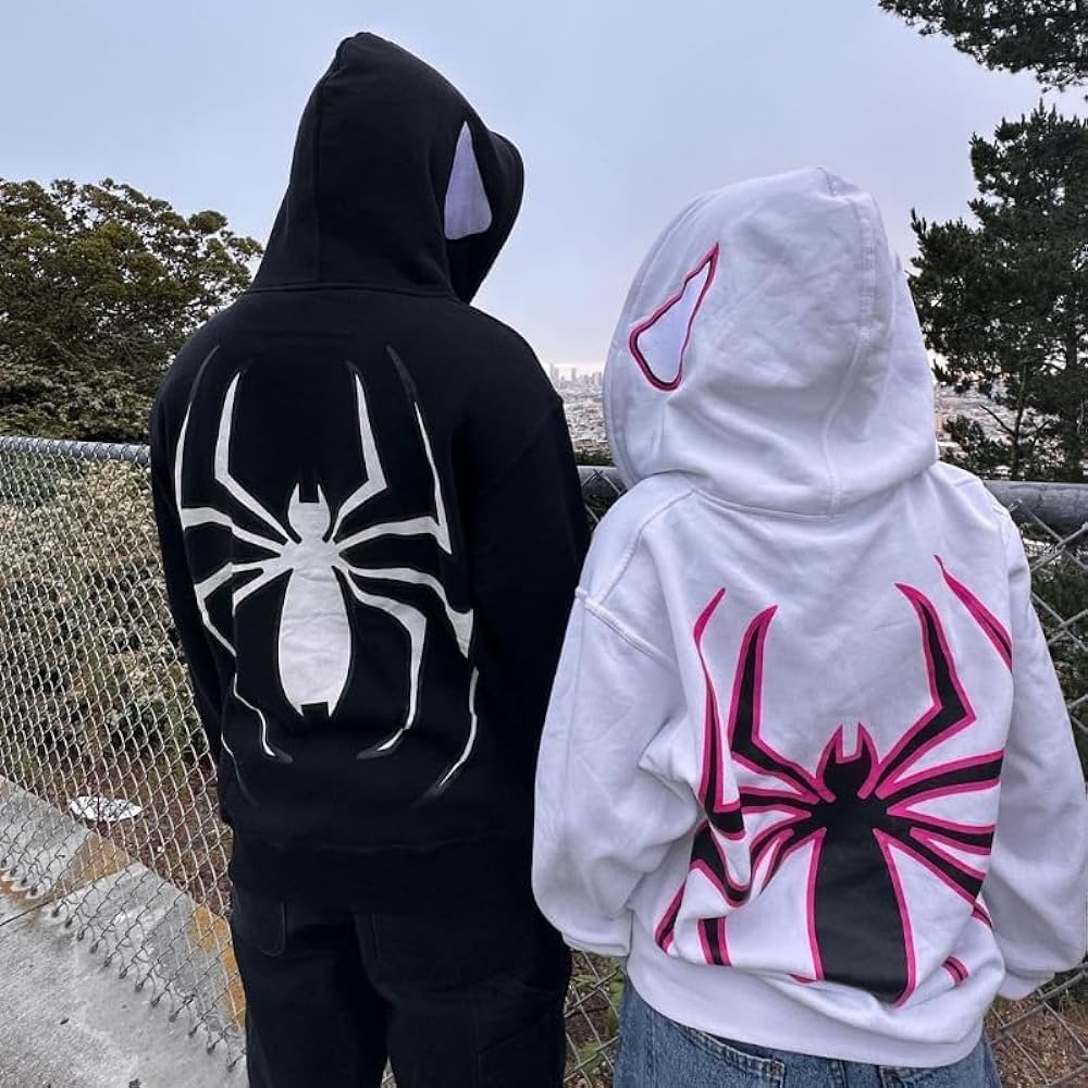 [EMILYLE] Men's Y2K Hoodie Sweatshirt Spider Hooded Fashion Casual