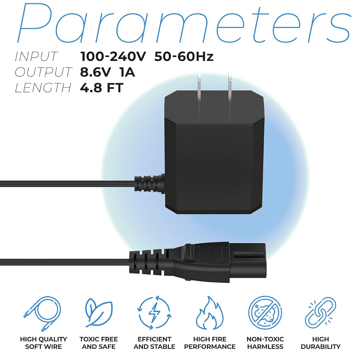 ANTOBLE 8.6V Charger Pool Blaster Vacuum Cleaner Adapter LC099-2SK Power Cord Power Supply Replacement Part for Water Tech Catfish Li Pool Vac Cleaner Ultra Pulse Hydro iVac