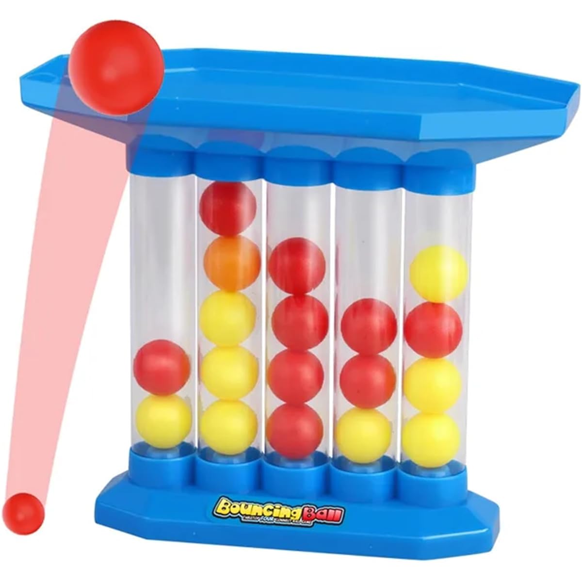 Wuketar Bounce Ball Game Family Party Game Jumping Connect Cardboard Game - Connect Balls of the Same Color in a Row, Party Favors(1 Set)