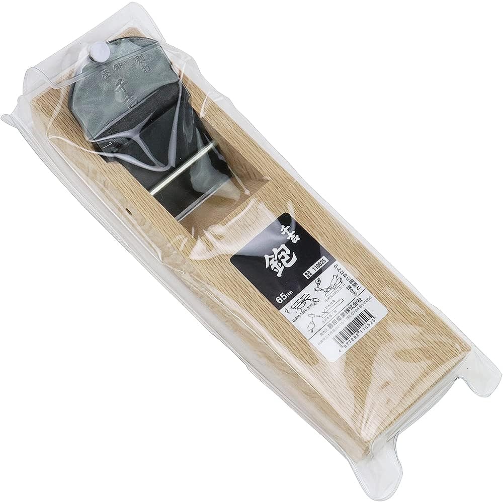 Senkichi Flat Planer with Base, Blade Width 65mm, For Wood Sharpening, With Steel, Depth 6.9 x Height 27.5 x Width 8.2cm