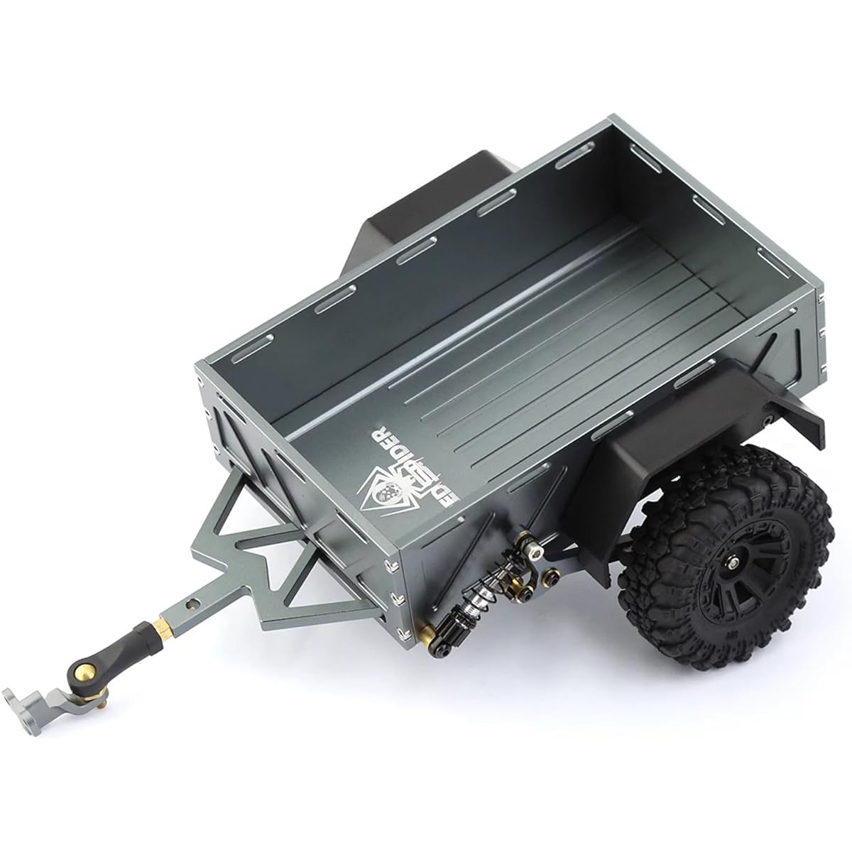 WLYEJEA RC Trailer CNC Metal Heavy Duty Trailing Car Upgrade Parts for 1/18 1/24 RC Crawler TRAXXAS TRX4M FMS FCX24 KYOSHO Mini-Z 4×4