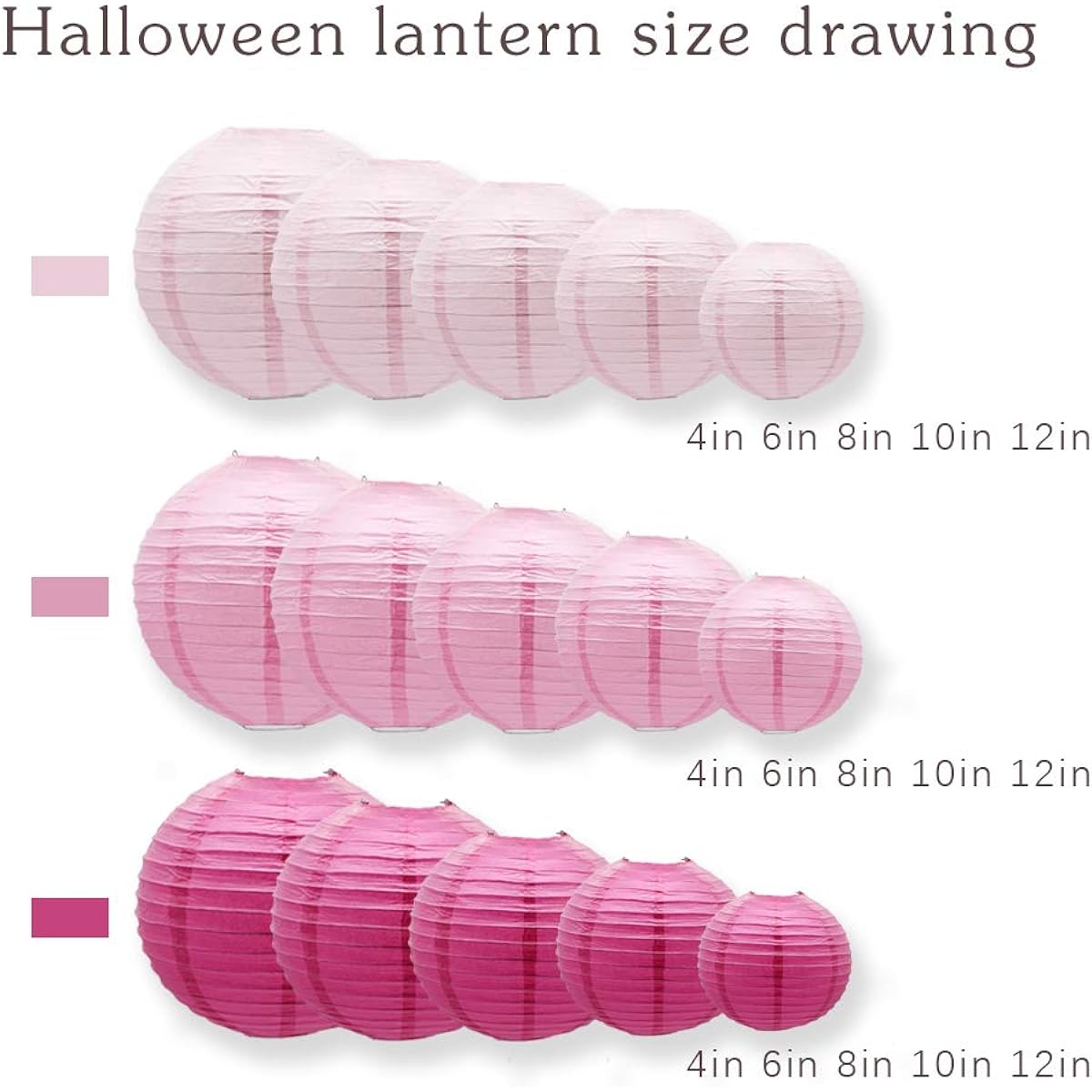 Meiduo 15pcs Round Chinese Paper Lantern Decorations for Wedding Birthday Party Valentine's Day Baby Shower Decorations (Pink)