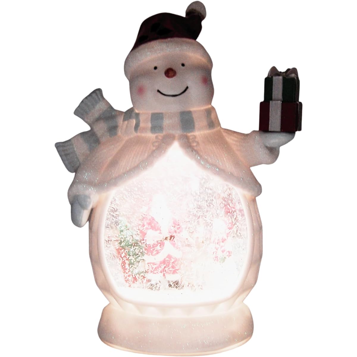 Snowman Swirl Snow Globe Freestanding Christmas Decoration Holiday Decoration 12.5"
