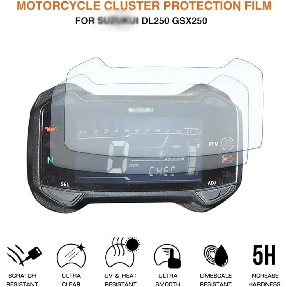 Fits for Suzuki DL250 GSX250R V-STR&OM 250 DL V STR&OM 250 GSX 250 R Motorcycle Speedometer Scratch Screen Protection Instrument Film Protector Instrument