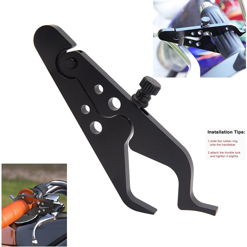 Motorcycle Cruise Control Motorcycle Throttle Lock Throttle Control System Universal Throttle Assist Wrist/Hand Grip Lock Clamp with Silicone Ring Fits Most Bikes Durable Aluminum Alloy