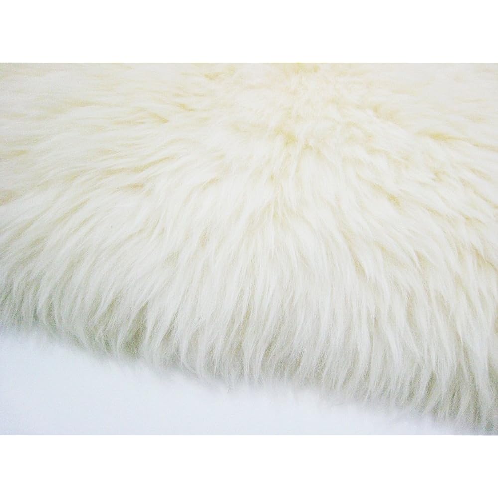 Shearling long hair long seat cushion ivory 628381BO