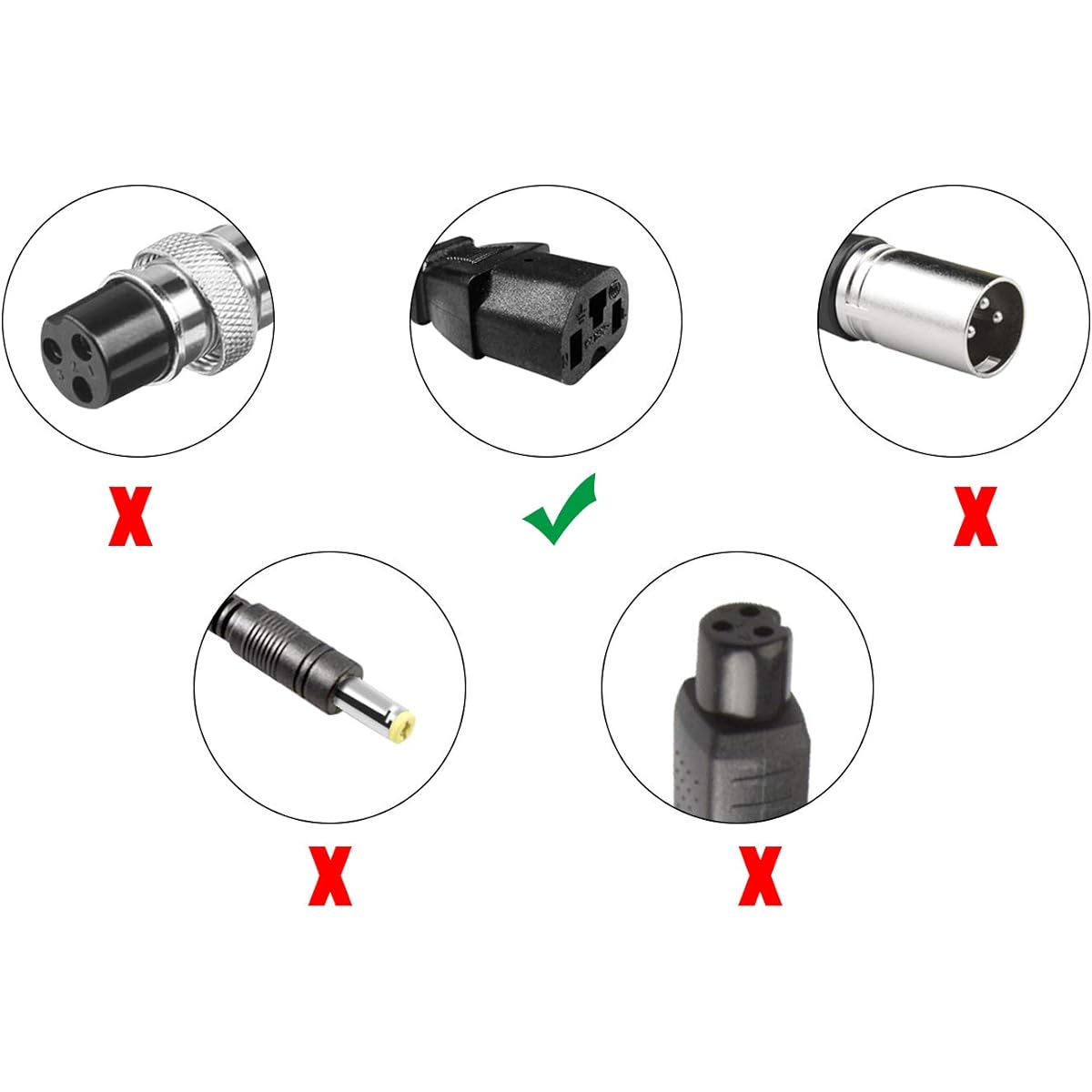 TREE.NB AC 110V to DC 48V 2.5A Lead Acid Battery Switching Adapter Power Supply Ebike Scooters Bycle 3 Hole Plug