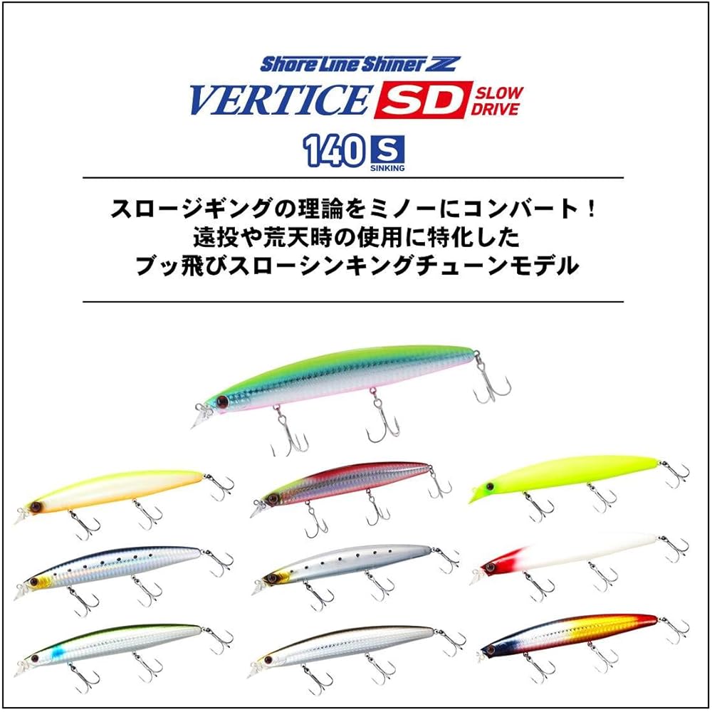 DAIWA Sea Bass Minnow Shoreline Shiner Z Vertis SD (Slow Drive) 140S Lure