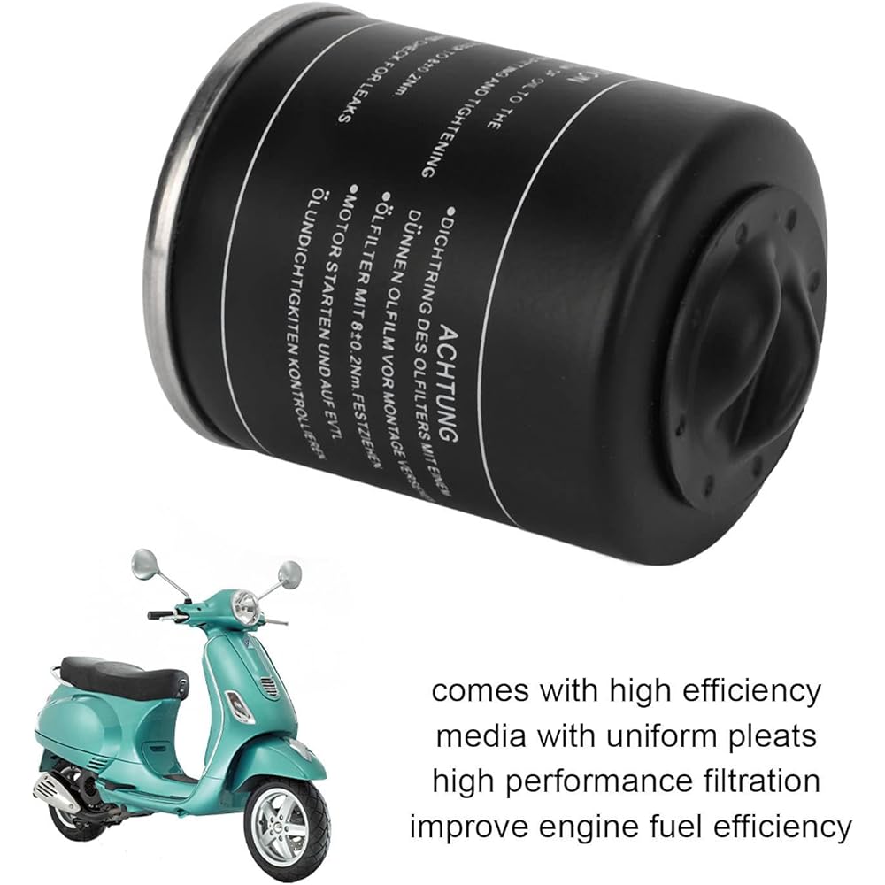 Aramox Motorcycle Oil Filter Cleaner Metal Motorcycle Oil Filter Replacement for Vespa LX S ET4 GTS GTV 50 125 150 200 250 300 300i X7 X8 X9