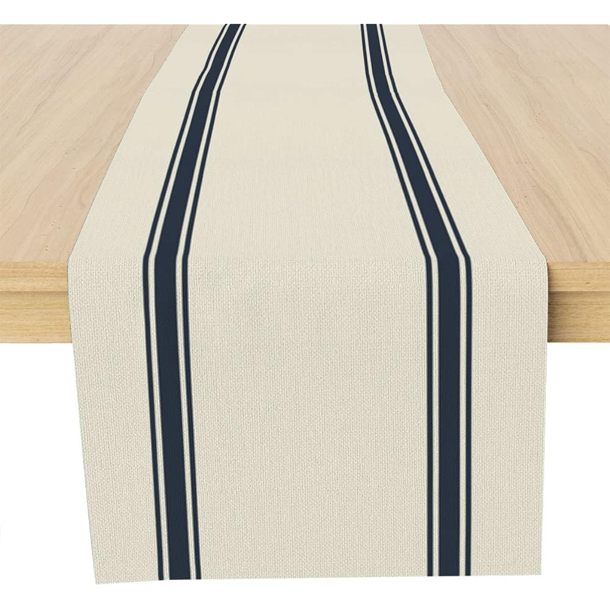 Blue Grey Striped Table Runner, Centerpiece Modern Table Runner Decor Dining Room Kitchen Farmhouse Table Runner Decorations for Holiday Party, Housewarming Gifts, 13X72 Inch
