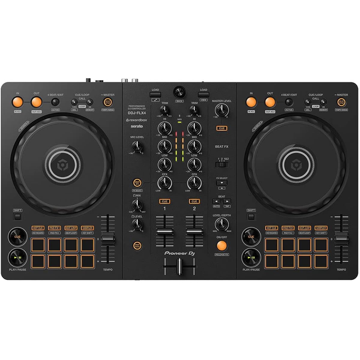 Pioneer DJ controller DDJ-FLX4 + PC stand + dust cover set《Rekordbox/Serato DJ Lite compatible》[DDJ-400 successor model]
