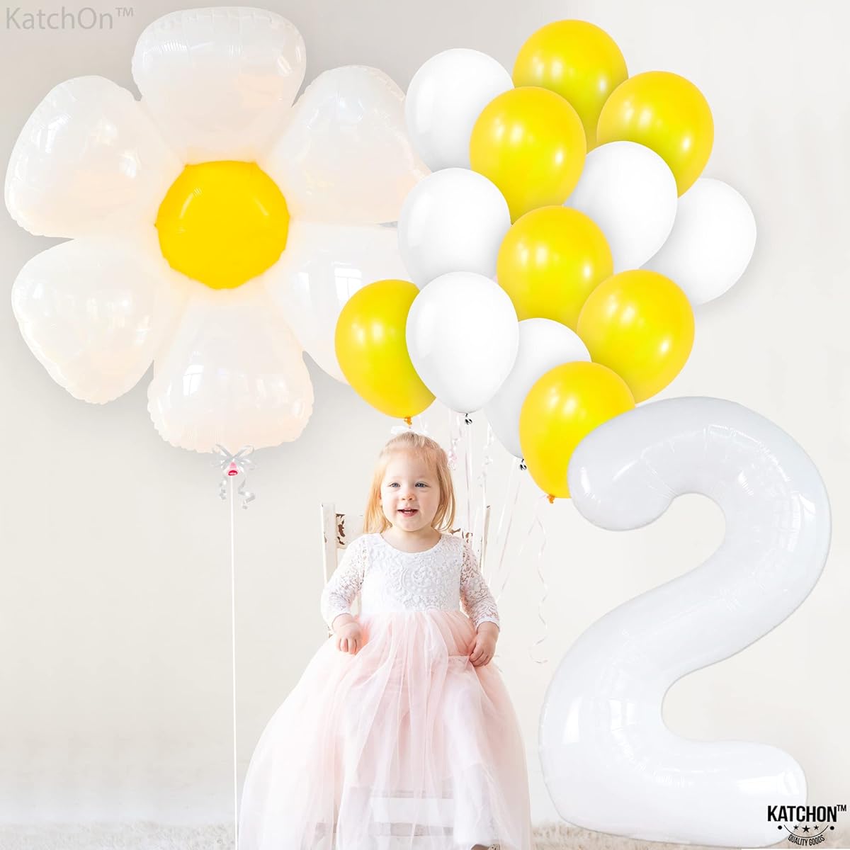 Giant, 45 Inch Daisy Balloon Set - Groovy Party Decorations | Daisy Party Decorations | 2 Groovy Balloons for Girls | Groovy Birthday Party Decorations | Hippie Birthday Party Decorations
