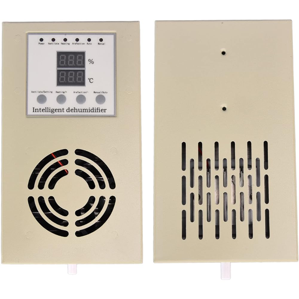 gostcai dehumidifier with drain hose, stainless steel intelligent regulating dehumidifier, moisture-proof, anti-condensation, semiconductor refrigeration dehumidifier suitable for electrical equipment