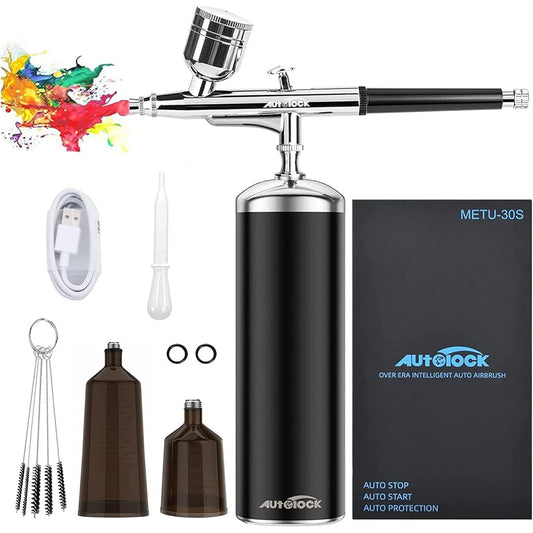 sy to Use Even for Beginners Nozzle Diameter 0.3mm USB Rechargeable Double Action Airbrush Model Tool Painting Small Lightweight Easy to Use Portable Automatic Power On/Off Cup Cleaning Set and 12 Month Warranty Japanese Instruction Manual Included (Red)