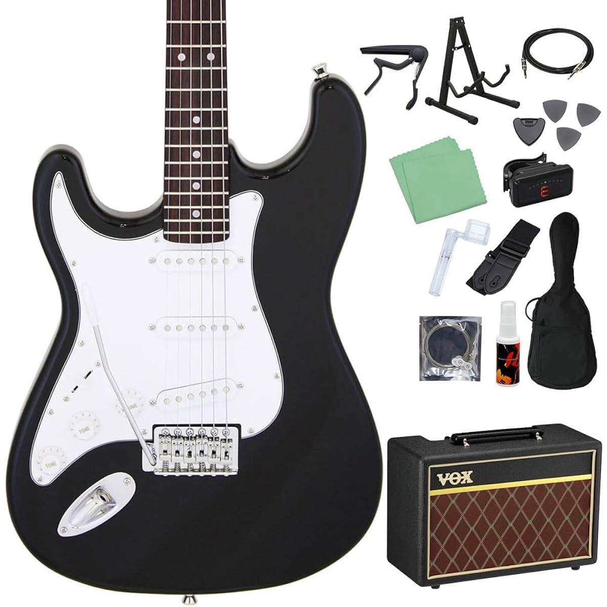 LEGEND LST-Z L/H BK Electric Guitar Beginner 14-piece Set [With VOX Amplifier] Left-handed Legend