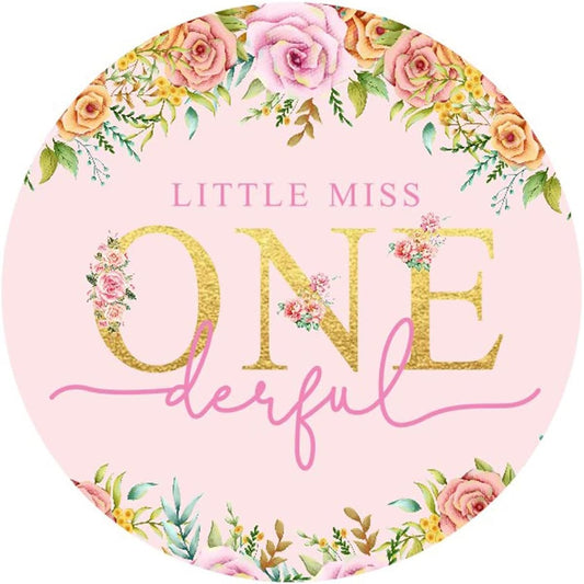 50 Pack 2 Inch Round 1st Birthday Party Label Stickers for Girls First Birthday Party Label Stickers Candy Stickers for Birthday Party Decorations