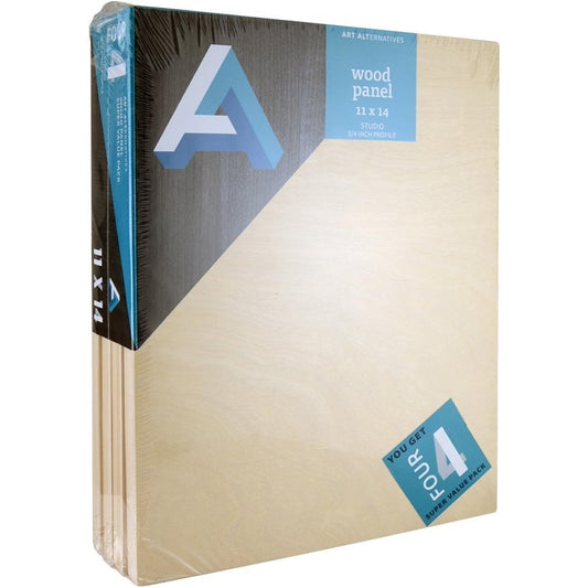 Art Alternatives Wood Panels Super Value 11x14 4 Pack