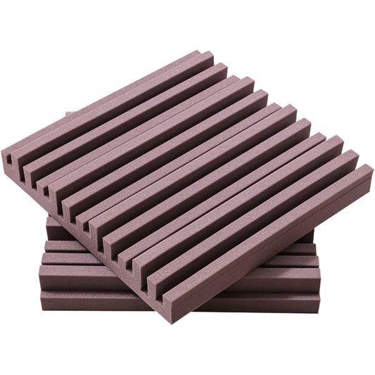 Anti-Noise 10pcs Striped Acoustic Foam Tiles Soundproofing Foam Wedges Noise Absorbing Pads Soundproofing Accessories for Piano Room Cinema Wall Decor (Purple 50*50*)