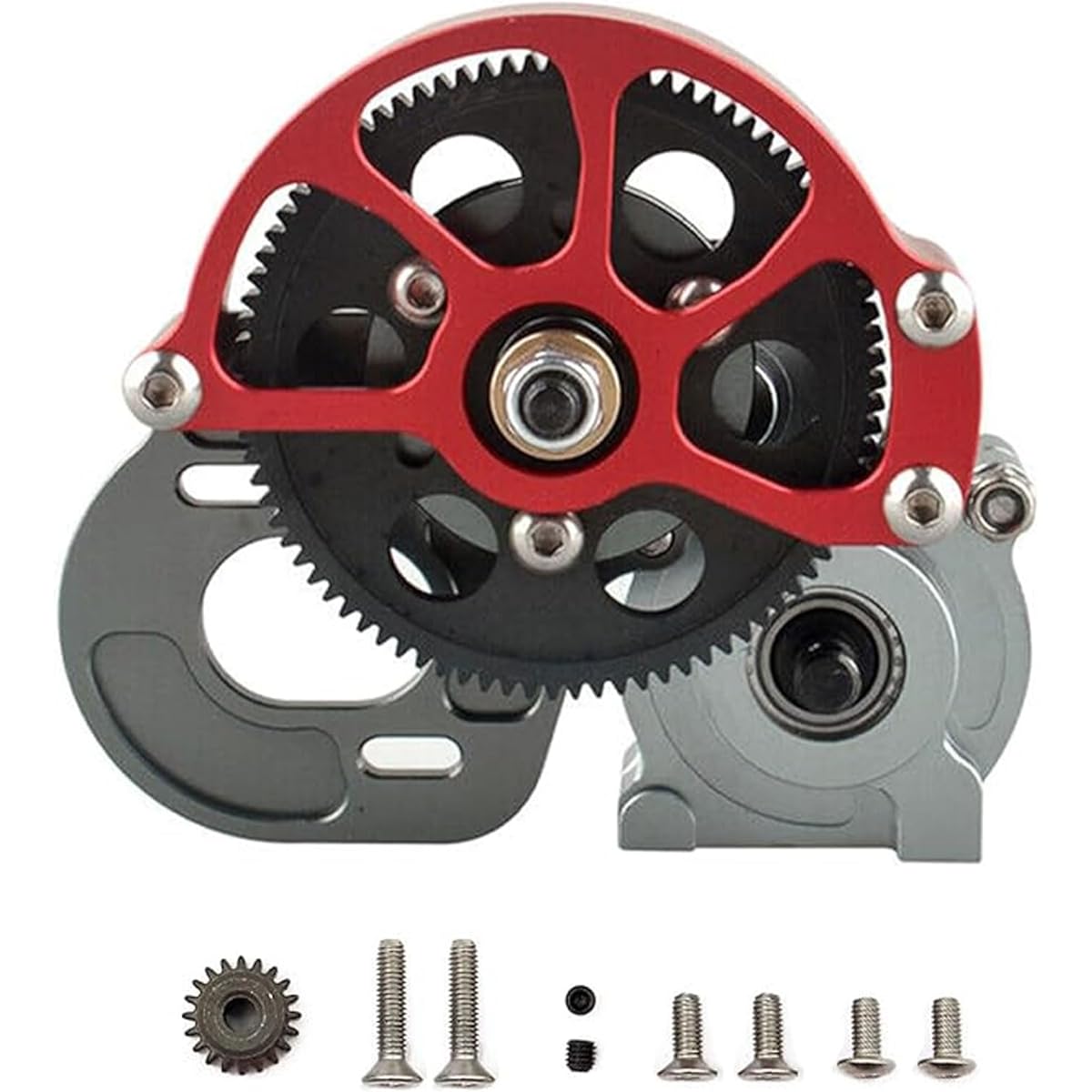 Full Metal Assembled Transmission Case Center Gearbox with Steel Gears for 1/10 Scale RC Axial SCX10 Crawler Car