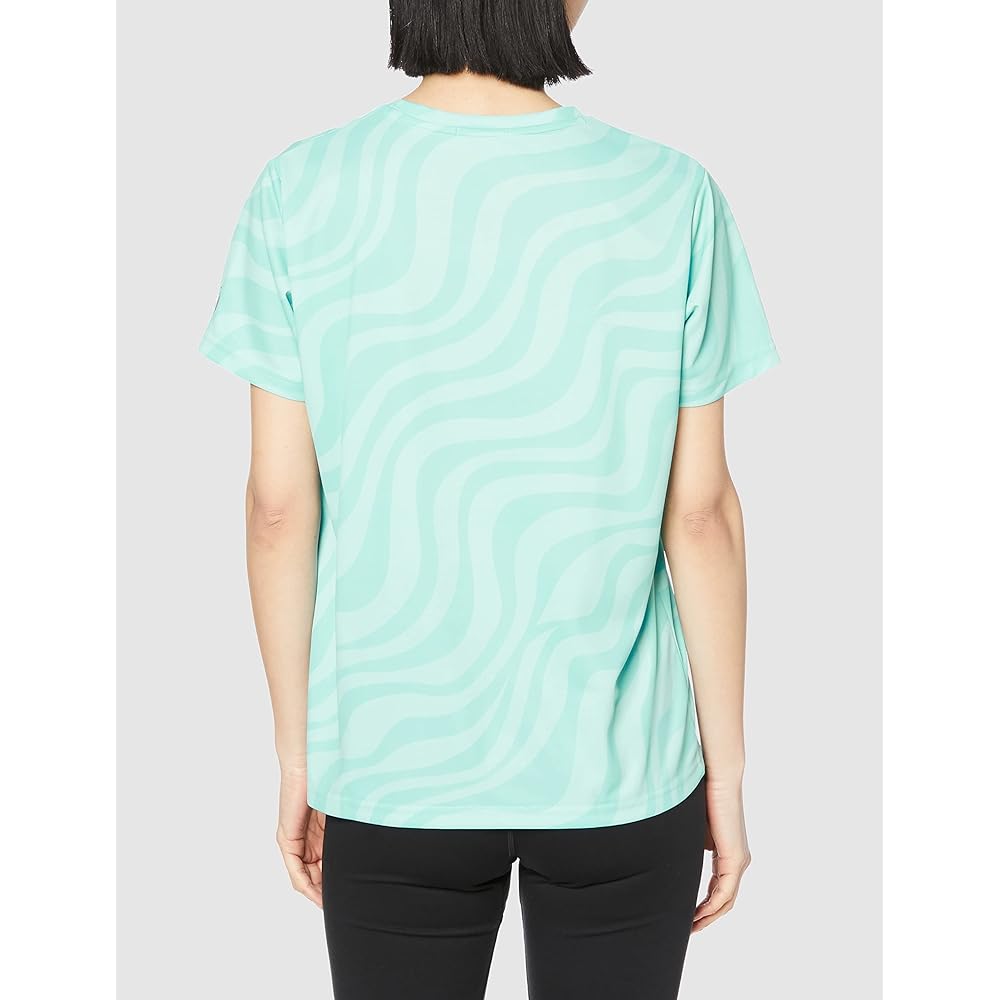 [Le Coq Sportif] Short Sleeve T-Shirt, Pattern, Running, Jogging, Gym, Sweat Absorbent, Quick Drying, UV CUT (UPF50+), Thermal Cooling, Women's