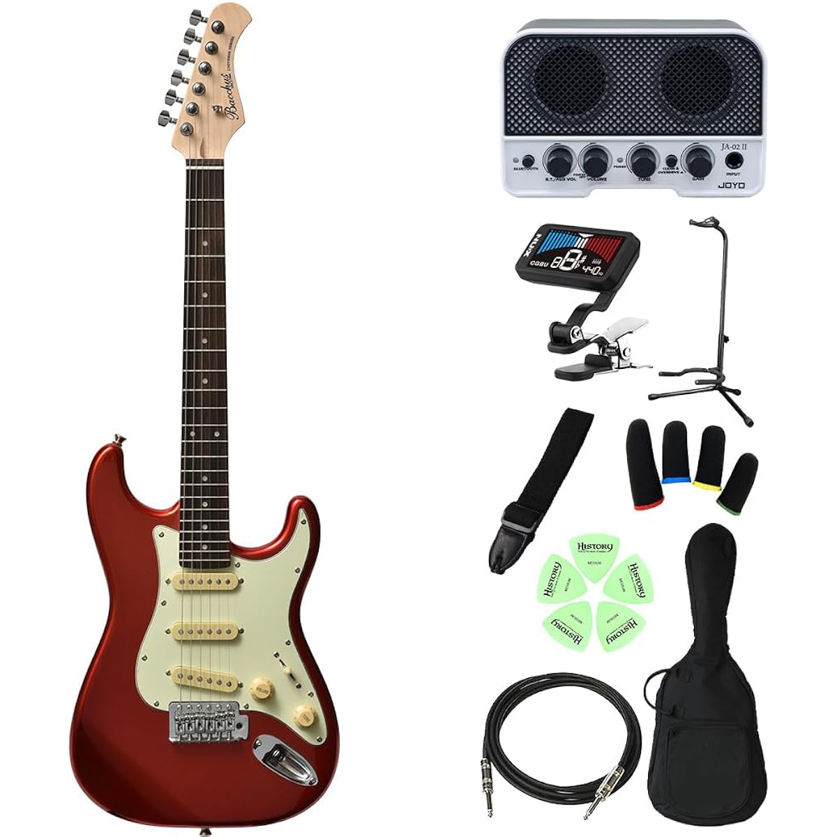 Bacchus SST-Mini Elementary school students can play from the first grade! Kids guitar beginner set Children's electric guitar CAR Mini size Stratocaster type Bacchus