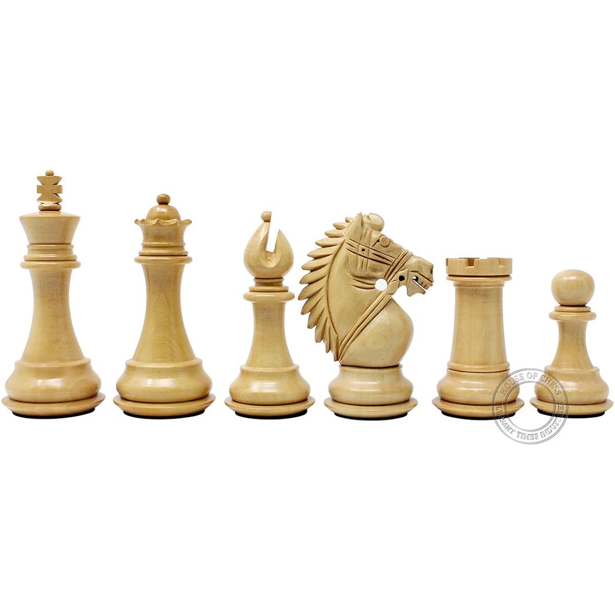 Home Wooden Chess - Rio Staunton Chess Pieces - King Height: 3.75" (95mm) - 2 Extra Queens - Weighted