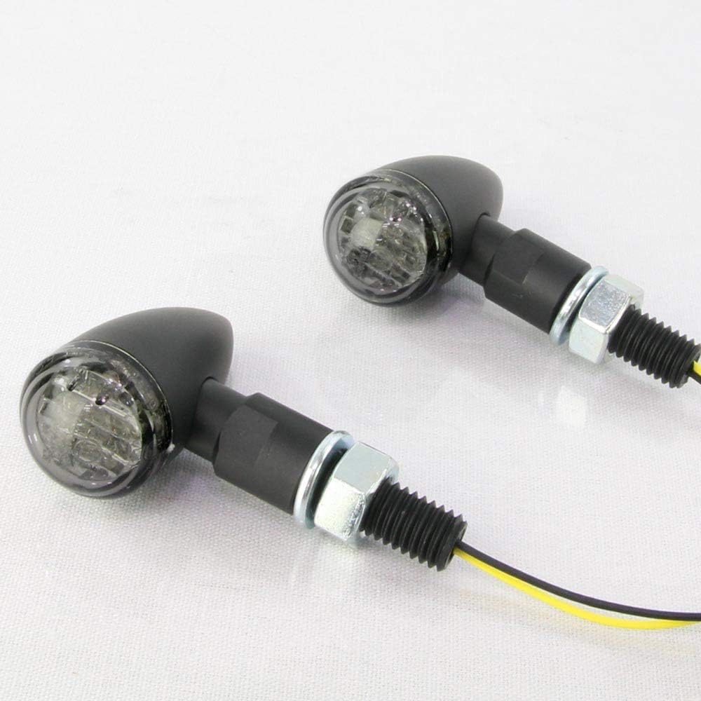 Micro Mini LED Bullet Turn Signal Ultra Small Turn Signal Black Body Smoke Lens Vehicle Inspection Compatible 1 Set