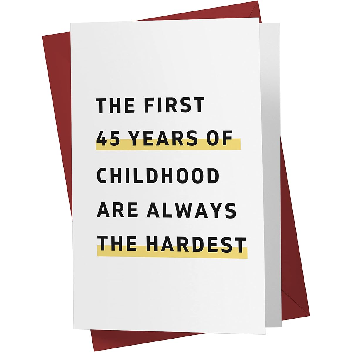 Funny 45th Birthday Cards - Fun 45th Anniversary Cards - 45th Birthday Cards - Fun 45th Birthday Cards - Fun 45th Birthday Cards for Lovers and Friends - Red Envelope (1 Card) )