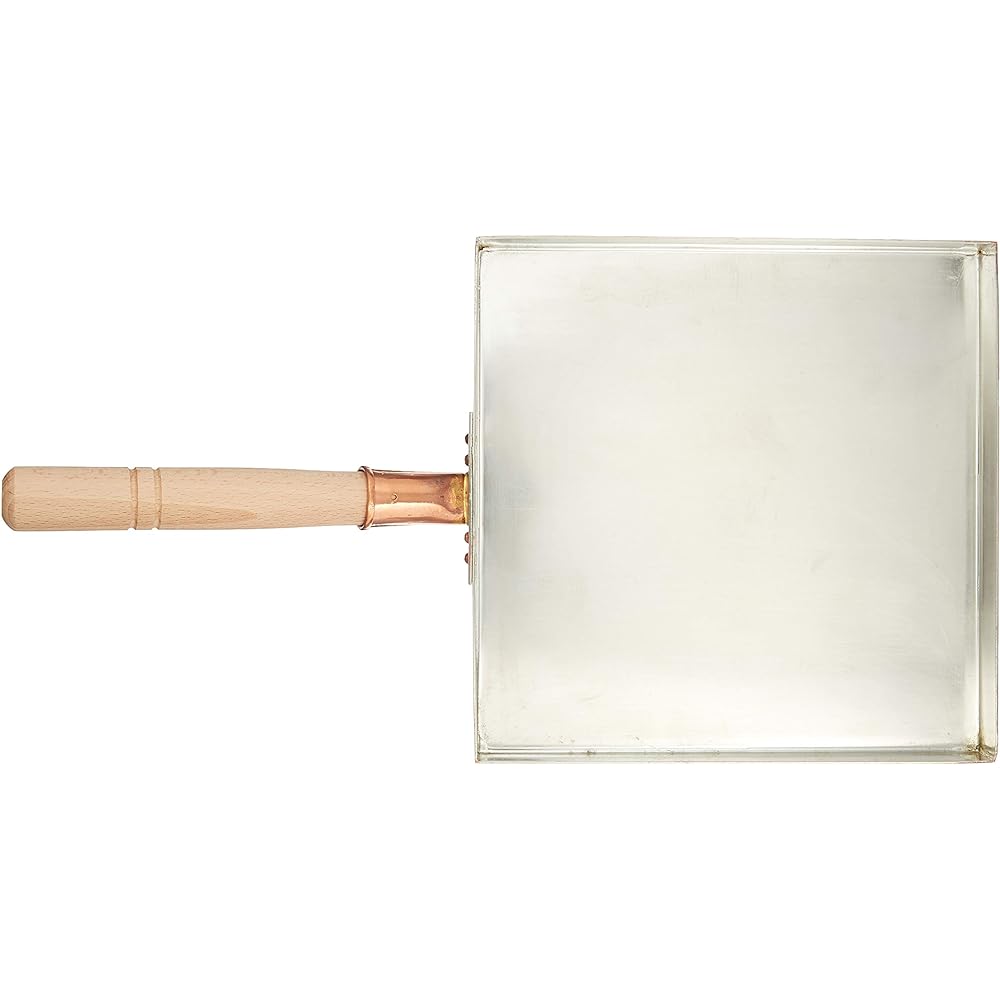 Endo Shoji TKG Egg Frying Frying Pan 24cm Thinly fried eggs Copper For use with gas fires Width x Depth x Depth (inner dimensions mm) 240 x 240 x 20 squares Weight (kg) 1.21 Wooden handle for hot cooking (installation required) BTM02024