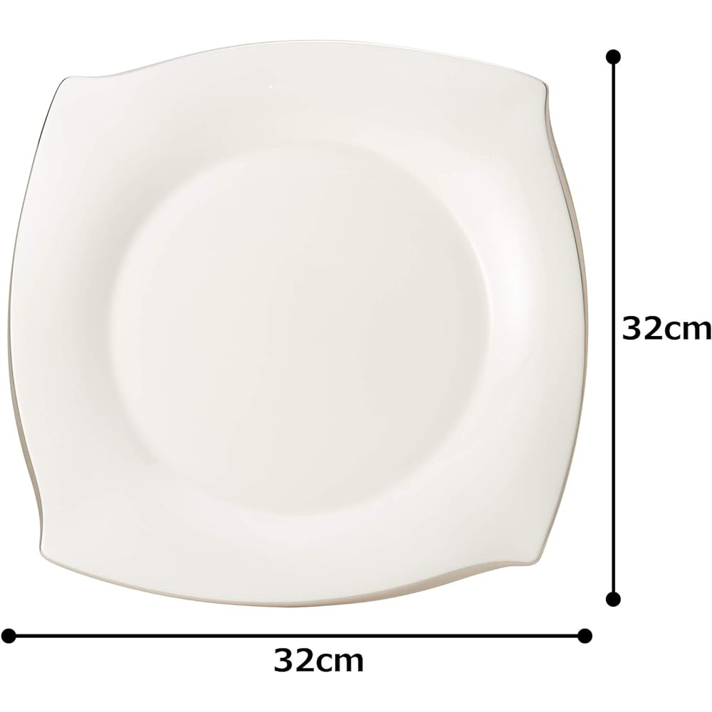 NARUMI Plate Forte Platinum 32cm Square Dinner 50554-5240