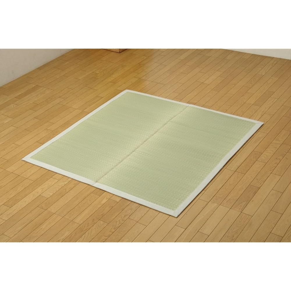 Ikehiko Rush Rug Carpet F)MUKU Approx. 140 x 140cm Made in Japan Urethane Back #8231850